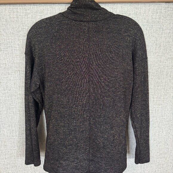 Jennifer Lopez Black Gold Metallic Twisted Knot Top Size M - Picture 6 of 10